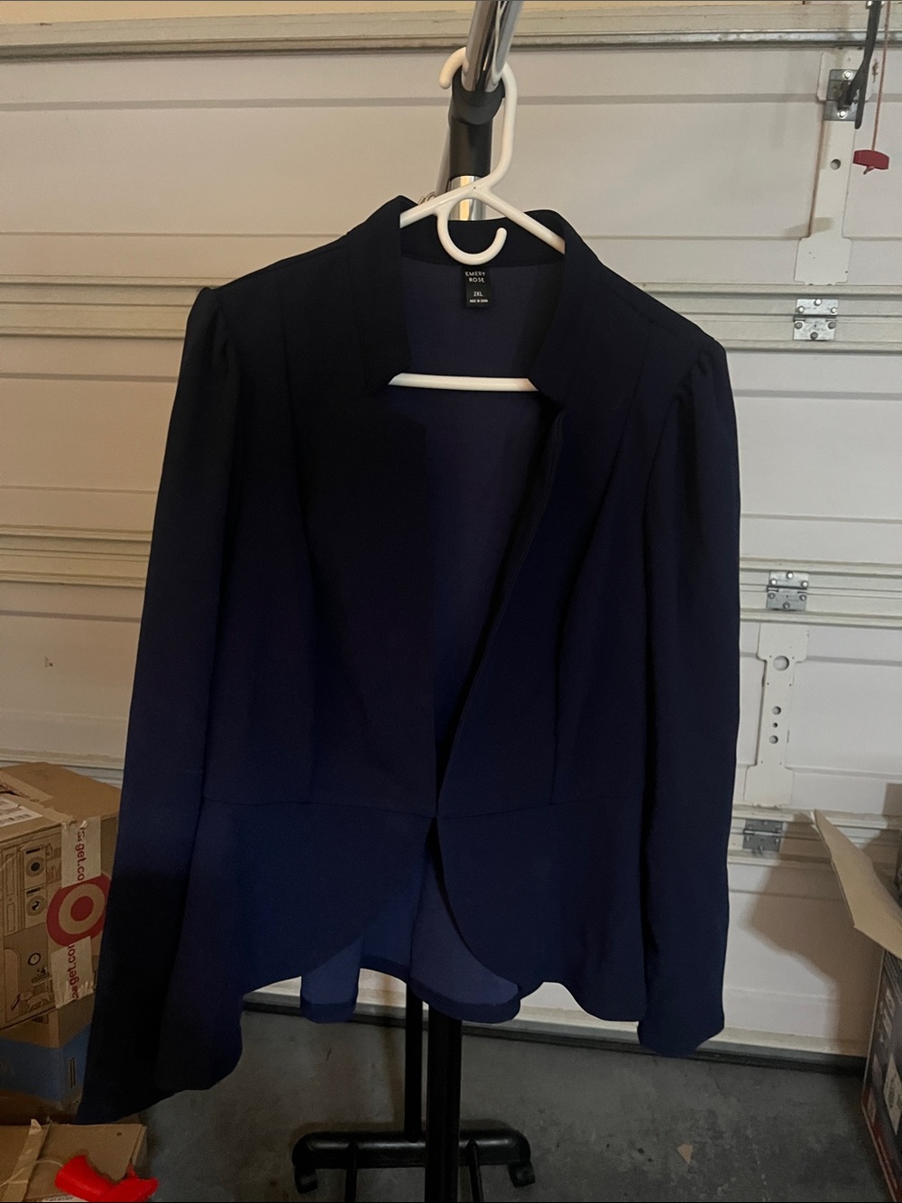 Open-Front Navy Women's Blazer